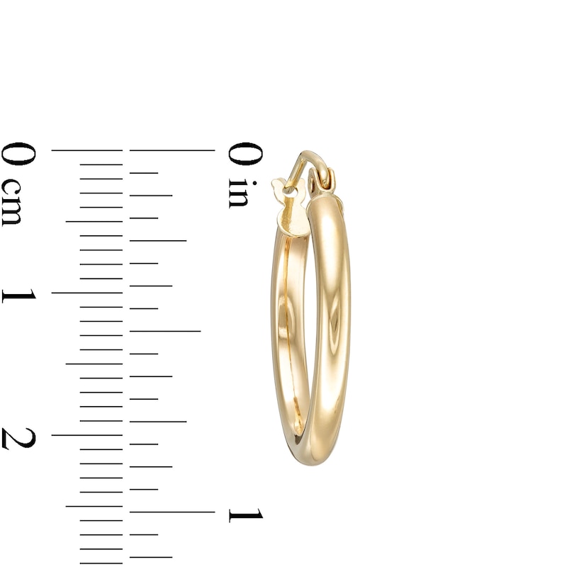 Main Image 2 of 19.2mm Flat Hoop Earrings in 10K Tube Hollow Gold