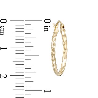 20mm Twist Hoop Earrings in 10K Tube Hollow Gold