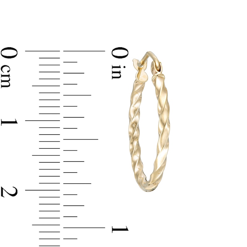 Main Image 2 of 20mm Twist Hoop Earrings in 10K Tube Hollow Gold