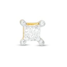 Single 1/8 CT. Princess-Cut Diamond Solitaire Stud Earring in 10K Gold