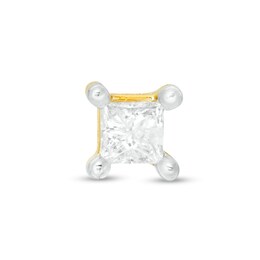 Single 1/6 CT. Princess-Cut Diamond Solitaire Stud Earring in 10K Gold