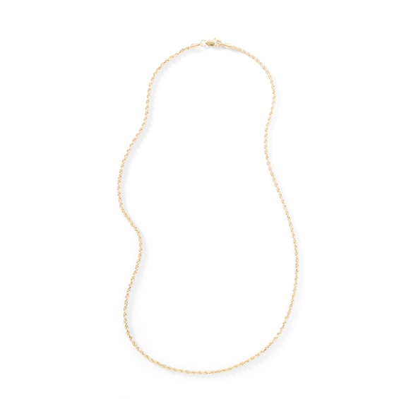014 Gauge Diamond-Cut Rope Chain Necklace in 10K Solid Gold