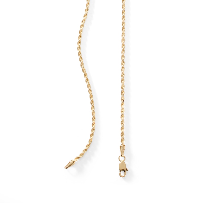 014 Gauge Diamond-Cut Rope Chain Necklace in 10K Solid Gold