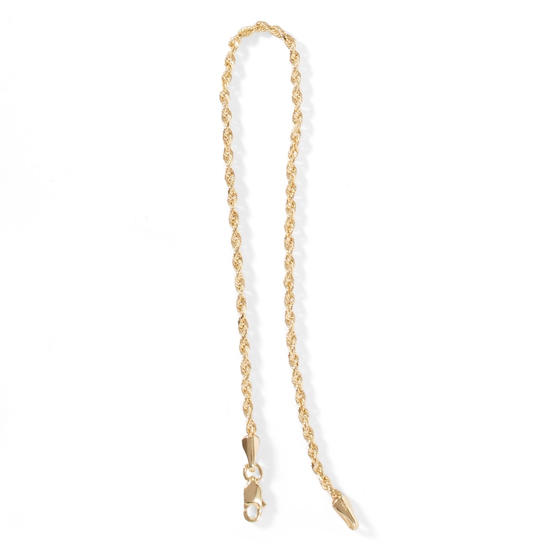 016 Gauge Diamond-Cut Rope Chain Bracelet in 10K Solid Gold