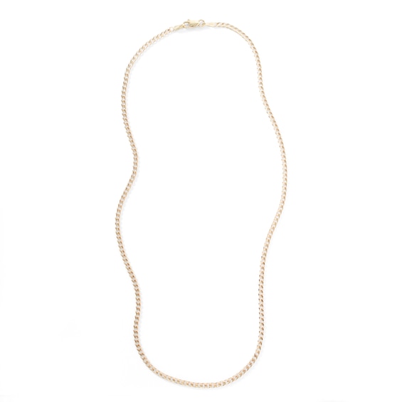 060 Gauge Solid Concave Curb Chain Necklace in 10K Gold