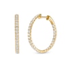 Cubic Zirconia 25mm Inside-Out Hoop Earrings in 10K Gold