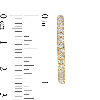 Cubic Zirconia 25mm Inside-Out Hoop Earrings in 10K Gold