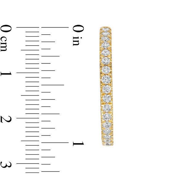 Cubic Zirconia 25mm Inside-Out Hoop Earrings in 10K Gold