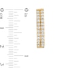 Cubic Zirconia 20mm Double Row Hoop Earrings in 10K Solid Gold