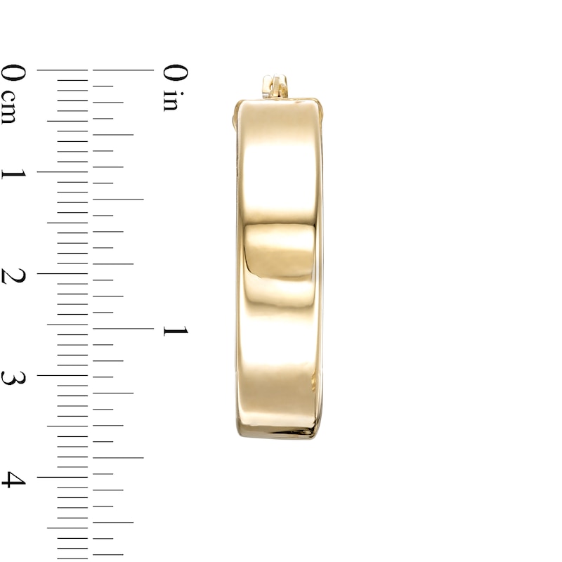 Made in Italy 25mm Square Hoop Earrings in 10K Gold Tube