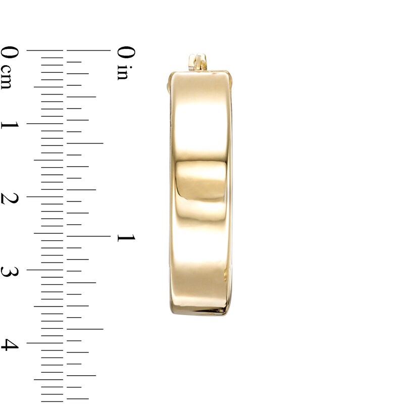 Main Image 2 of Made in Italy 25mm Square Hoop Earrings in 10K Gold Tube