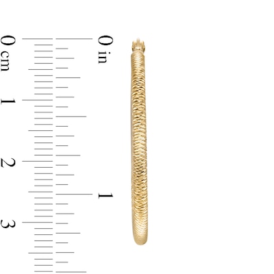 Made in Italy 30mm Diamond-Cut Tube Hoop Earrings in 10K Gold