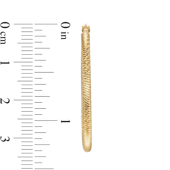Made in Italy 30mm Diamond-Cut Tube Hoop Earrings in 10K Gold