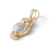 Thumbnail Image 1 of 1/3 CT. T.W. Baguette and Round Diamond with Lab-Created Ruby Owl Necklace Charm in 10K Gold