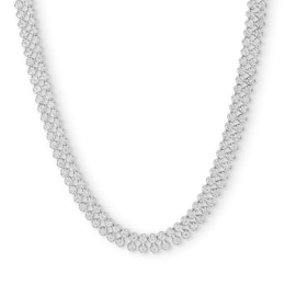 1-1/4 CT. T.W. Diamond Double Row Tennis Necklace in Sterling Silver - 22&quot;