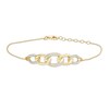 Thumbnail Image 1 of 1/10 CT. T.W. Diamond Graduated Chain Link Bracelet in Sterling Silver with 14K Gold Plate - 7.25"