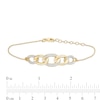 Thumbnail Image 2 of 1/10 CT. T.W. Diamond Graduated Chain Link Bracelet in Sterling Silver with 14K Gold Plate - 7.25"