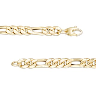 Made in Italy 6mm Hollow Figaro Chain Bracelet in 10K Gold – 8.5"