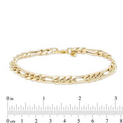 Made in Italy 6mm Hollow Figaro Chain Bracelet in 10K Gold – 8.5"