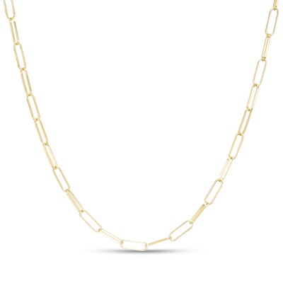 Made in Italy Solid Paper Clip Link Chain Necklace in 10K Gold – 20"