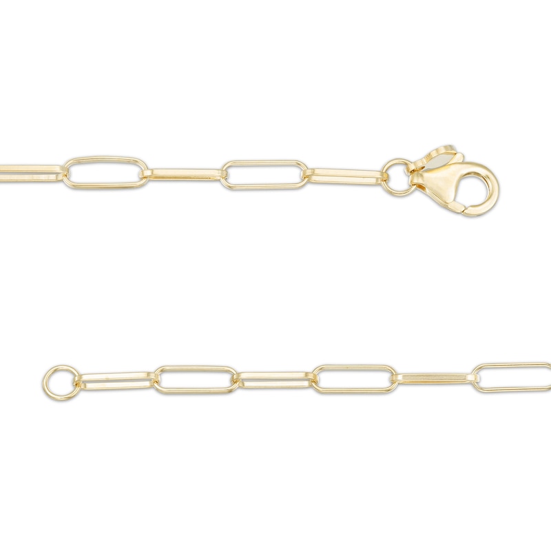 Main Image 2 of Made in Italy Solid Paper Clip Link Chain Necklace in 10K Gold – 20"