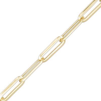 Made in Italy 5.5mm Paper Clip Link Chain Bracelet in 10K Hollow Gold – 7.5"