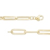 Thumbnail Image 1 of Made in Italy 5.5mm Paper Clip Link Chain Bracelet in 10K Hollow Gold – 7.5"