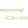 Thumbnail Image 2 of Made in Italy 5.5mm Paper Clip Link Chain Bracelet in 10K Hollow Gold – 7.5"