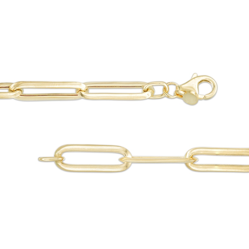 Main Image 2 of Made in Italy 5.5mm Paper Clip Link Chain Bracelet in 10K Hollow Gold – 7.5"