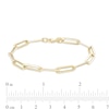 Thumbnail Image 2 of Made in Italy 5.5mm Paper Clip Link Chain Bracelet in 10K Hollow Gold – 7.5"