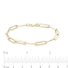 Thumbnail Image 3 of Made in Italy 5.5mm Paper Clip Link Chain Bracelet in 10K Hollow Gold – 7.5"