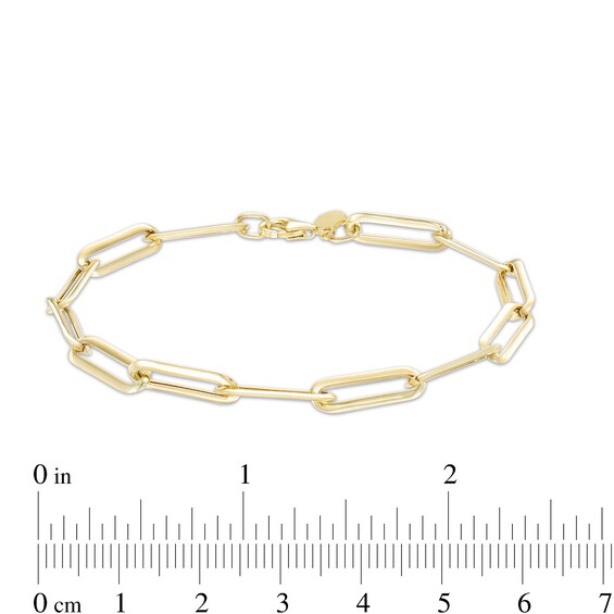 Made in Italy 5.5mm Paper Clip Link Chain Bracelet in 10K Hollow Gold – 7.5"