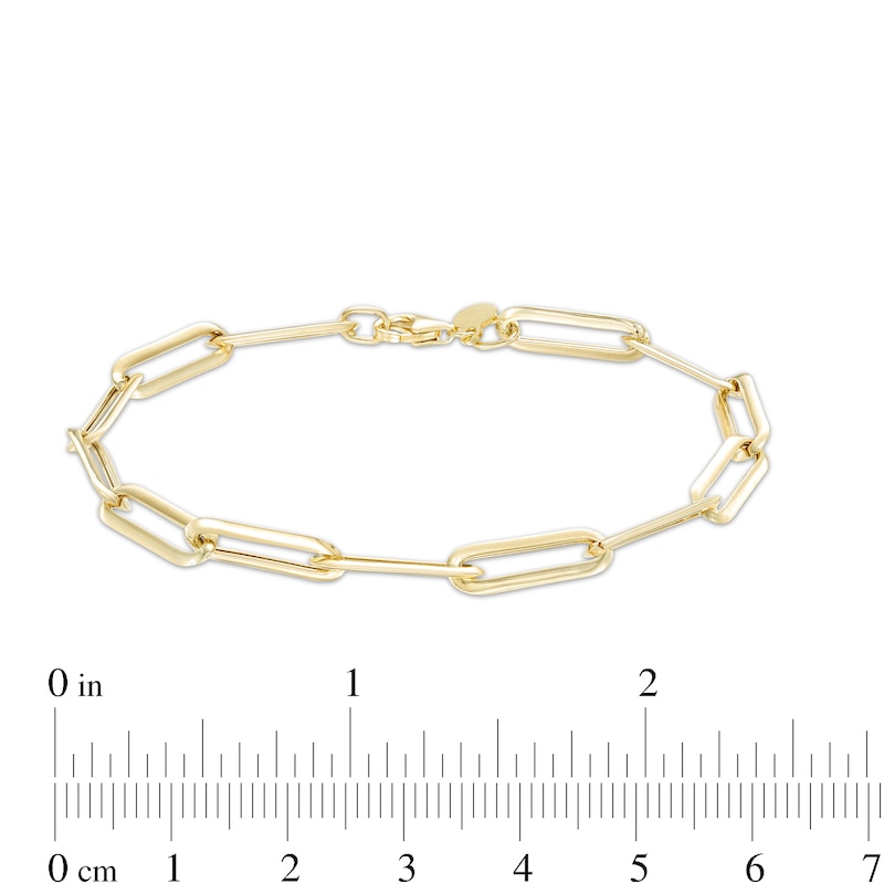 Main Image 3 of Made in Italy 5.5mm Paper Clip Link Chain Bracelet in 10K Hollow Gold – 7.5"