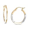Thumbnail Image 1 of Hollow 25mm Diamond-Cut Hoop Earrings in 10K Two-Tone Gold