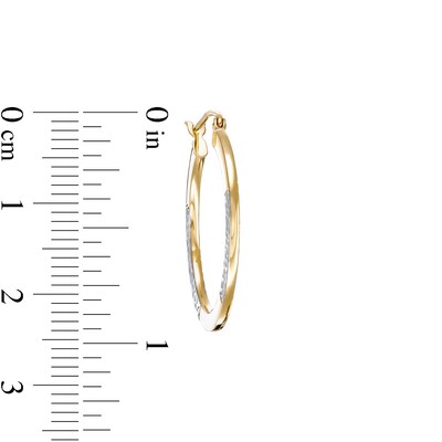 Hollow 25mm Diamond-Cut Hoop Earrings in 10K Two-Tone Gold