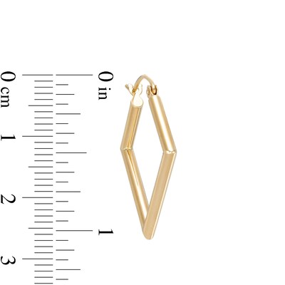 Hollow 28mm Square Hoop Earrings in 10K Gold