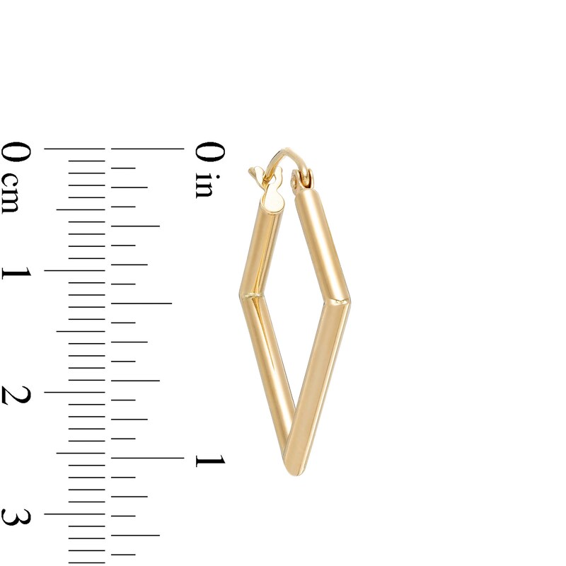 Hollow 28mm Square Hoop Earrings in 10K Gold