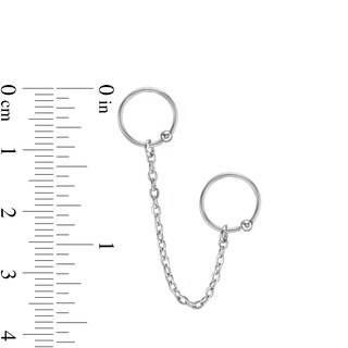 020 Gauge Double Captive Bead Ring with Chain Cartilage Hoop in Stainless Steel and Brass