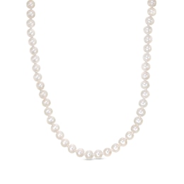 4.5-5mm Freshwater Cultured Pearl Strand Necklace with Solid Sterling Silver Clasp