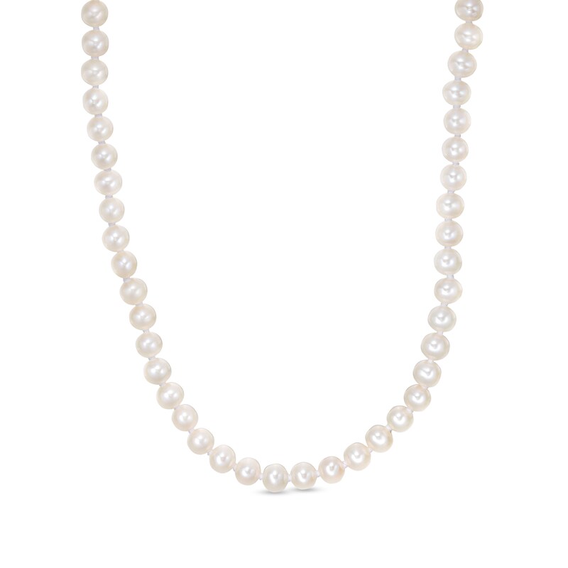 Sterling Silver Cultured Pearl String Necklace