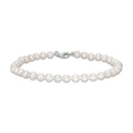 4.5-5mm Freshwater Cultured Pearl Strand Bracelet with Solid Sterling Silver Clasp