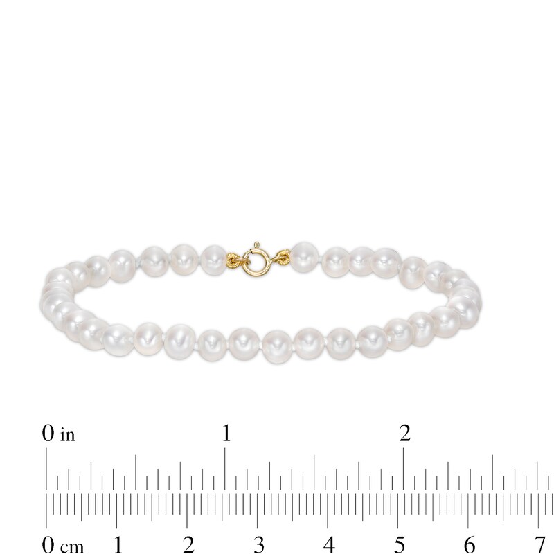Main Image 2 of 4.5-5mm Freshwater Cultured Pearl Strand Bracelet with 10K Gold Clasp