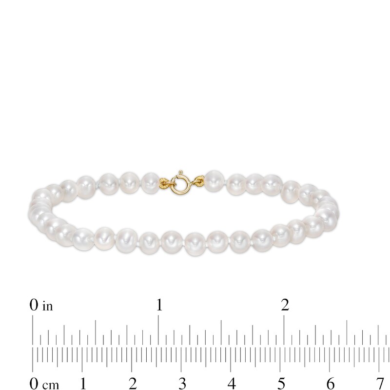 4.5-5mm Cultured Freshwater Pearl Strand Bracelet with 10K Gold Clasp