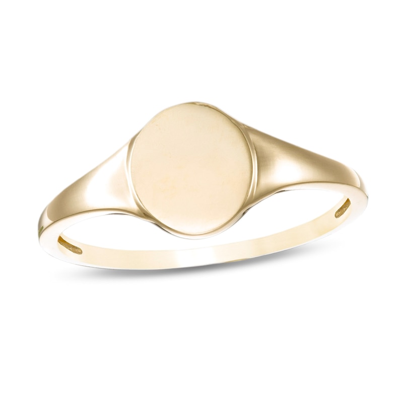 Oval Signet Ring in 10K Gold - Size 7