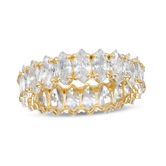 Marquise Cubic Zirconia Eternity Band in 10K Gold - Size 7