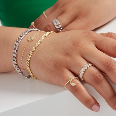 10K Gold CZ Marquise Eternity Band