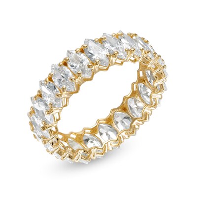 10K Gold CZ Marquise Eternity Band
