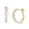 Thumbnail Image 1 of Graduated Cubic Zirconia Hoop Earrings in 10K Gold