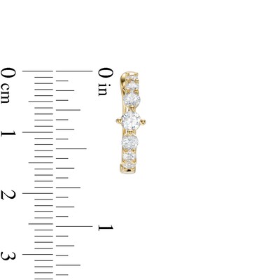 Graduated Cubic Zirconia Hoop Earrings in 10K Gold