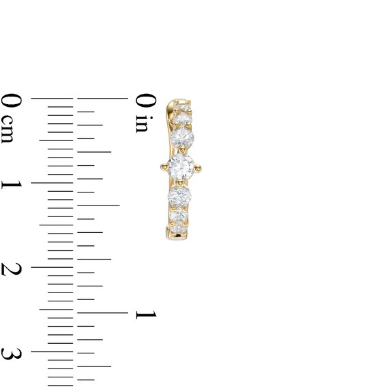 Graduated Cubic Zirconia Hoop Earrings in 10K Gold